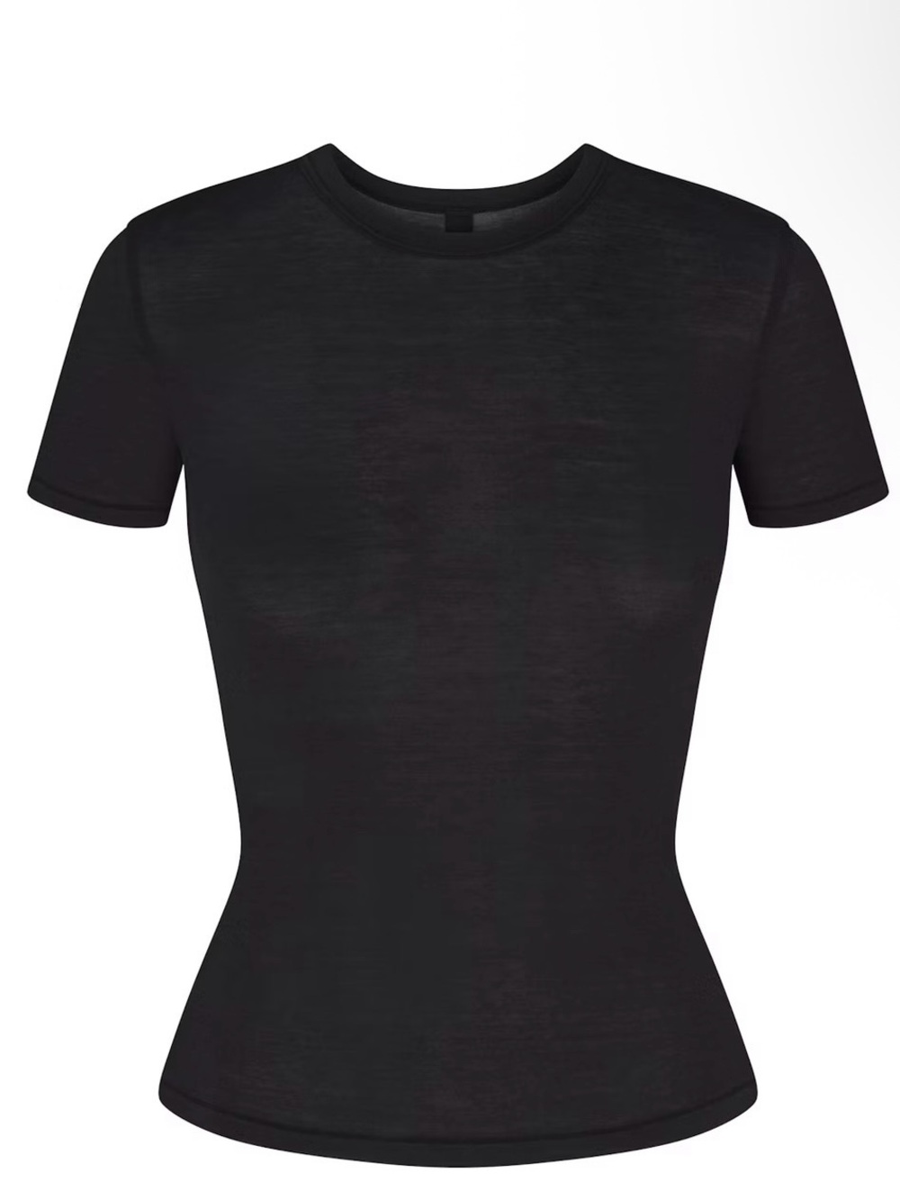 SKIMS Sheer Modal Black Long Crewneck Tee- Medium